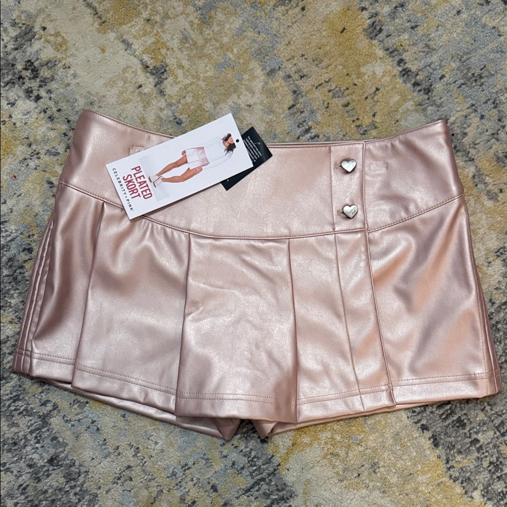 Celebrity Pink Metallic Skort, NWT